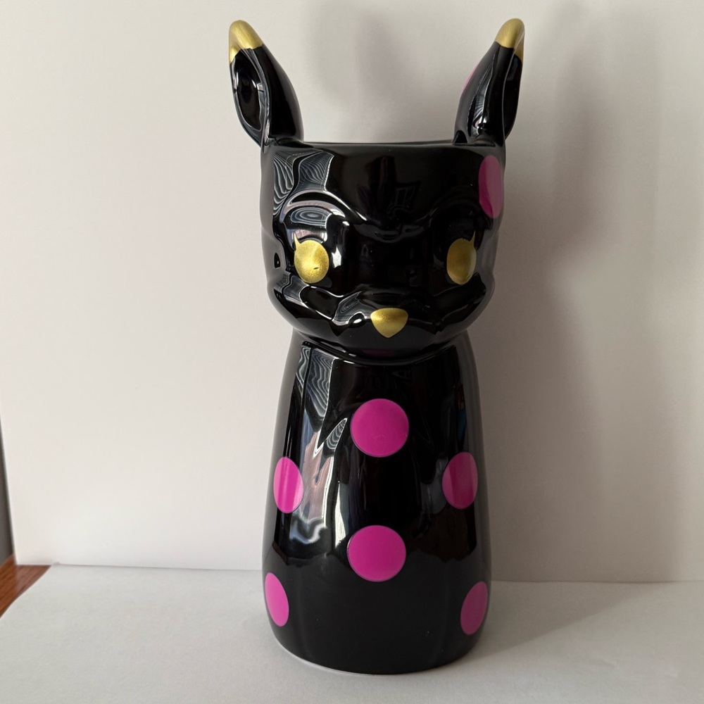 Disney Bambi Black and Pink Polka Dot Vase/pencil holder NWT
